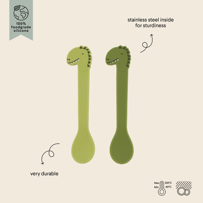 Cuillere Silicone 2-pack Vert Trixie Mr. Dino - trixie