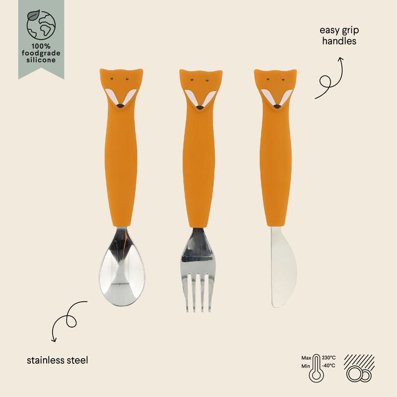 Couverts 3 Pieces En Silicone Orange Trixie Mr. Fox - trixie