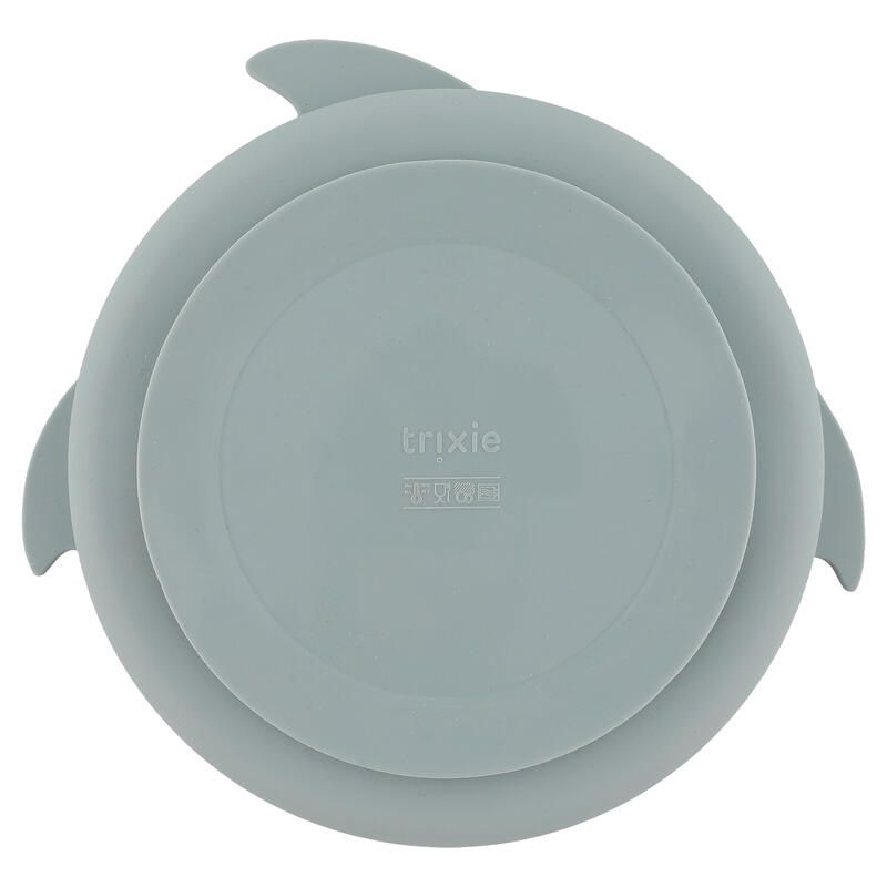 Assiette Ventouse En Sili Et Compartiments Mr. Shark Bleu - trixie