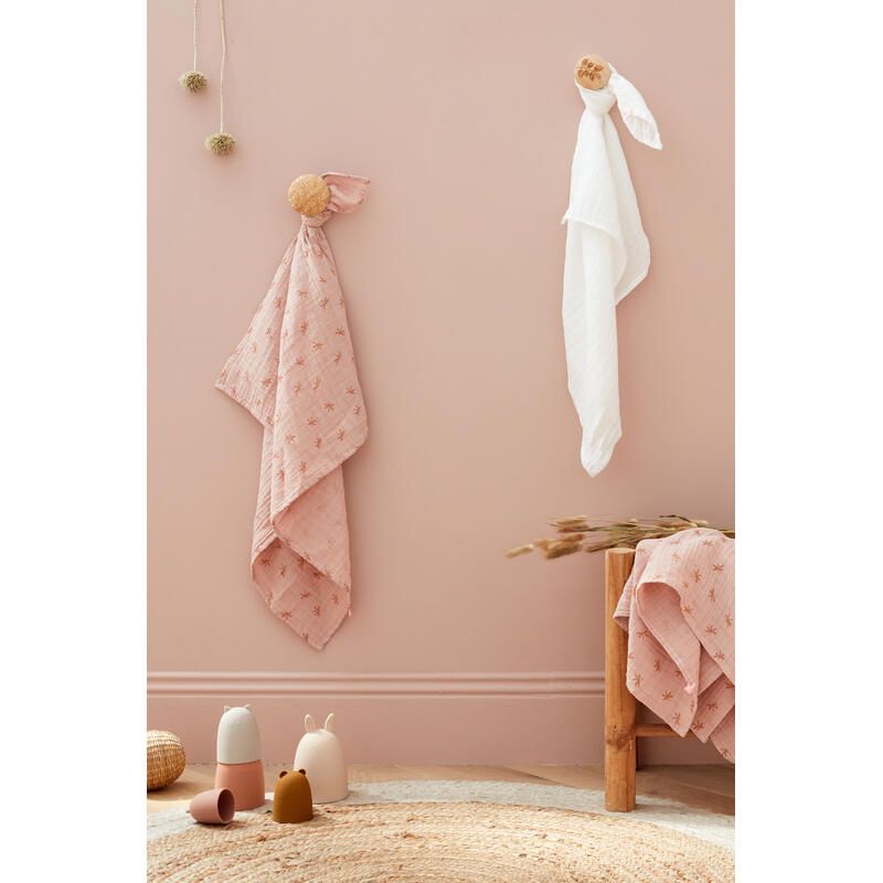 Pop Langes 70x70cm Mousseline Blanc Noukies Popsie - noukie 's