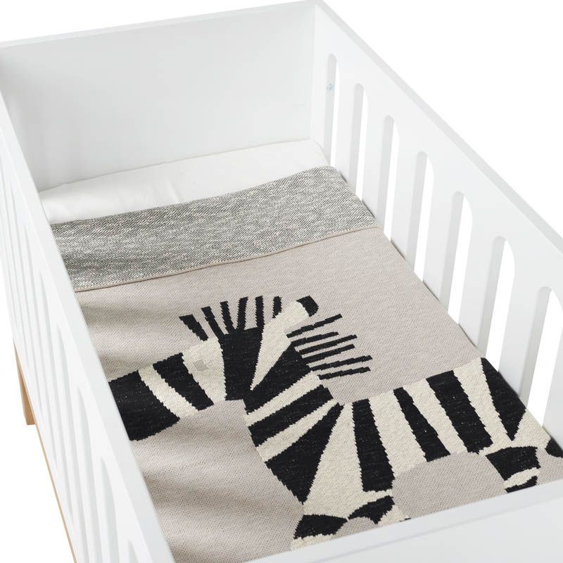 Couverture De Lit En Tricot Zebre Beige/Noir Quax Tricot - quax