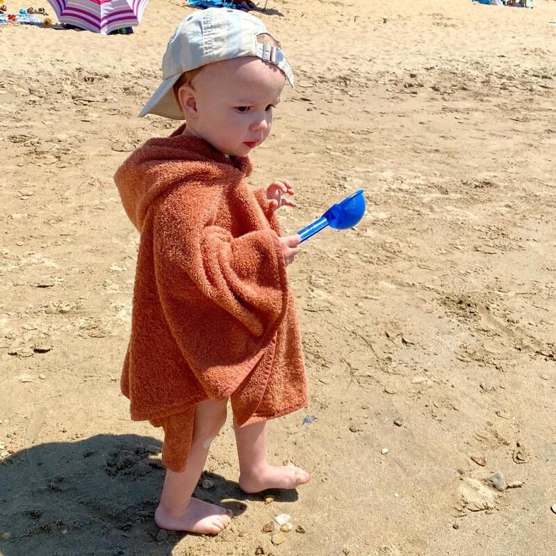 Poncho De Bain Bmini 9-36m Brick - bemini