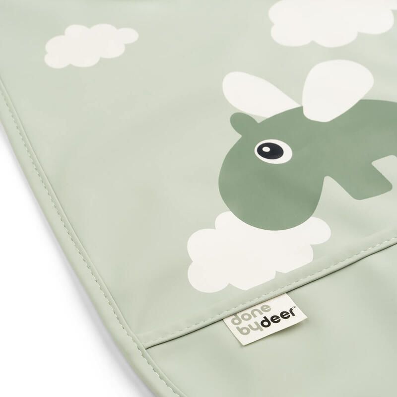 Bavoir Velcro Happy Clouds Vert - done by deer