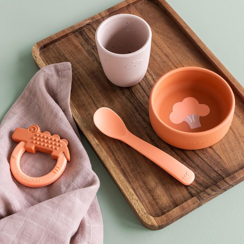 Coffret Premier Repas Silicone Papaye - done by deer