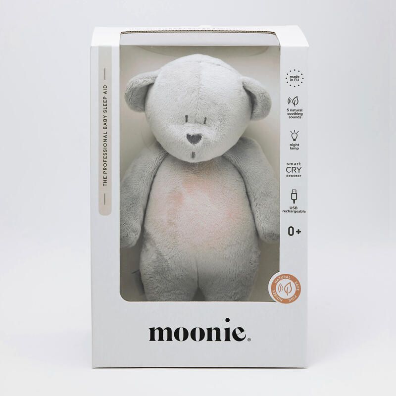 Veilleuse Moonie - Ours Douceur Avec Sonslumieres Gris - moonie