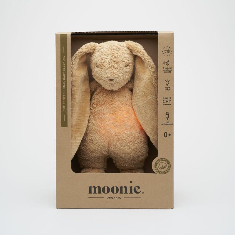 Veilleuse Lapin Nature Bio Avec Sons Lumieres Cappuccino - moonie