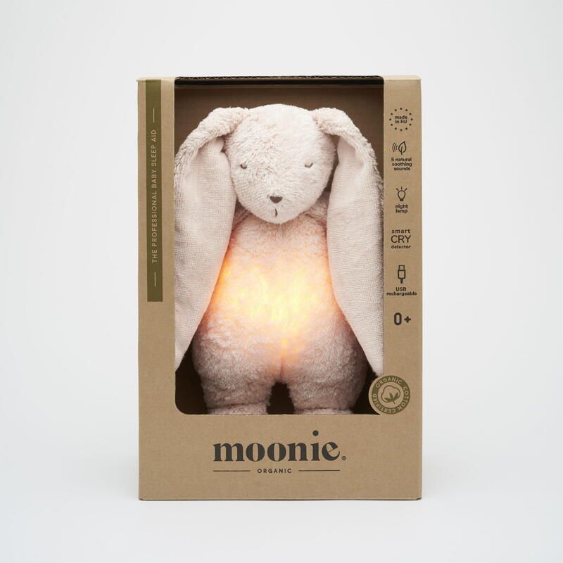 Veilleuse Lapin Nature Bio Avec Sons Lumieres Rose - moonie