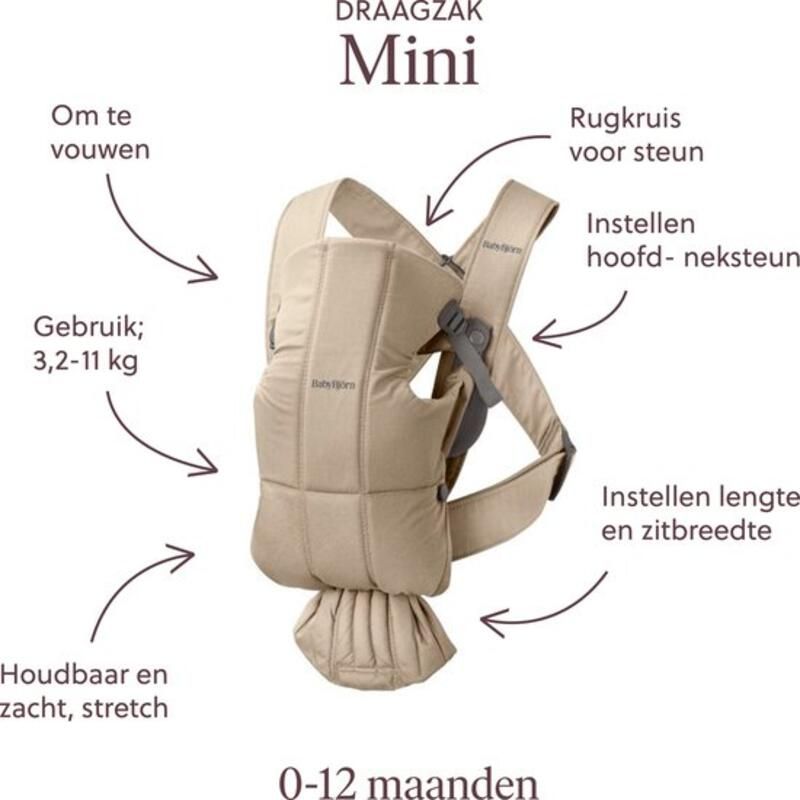 Porte-bebe Mini Tisse Beige - babybjÖrn