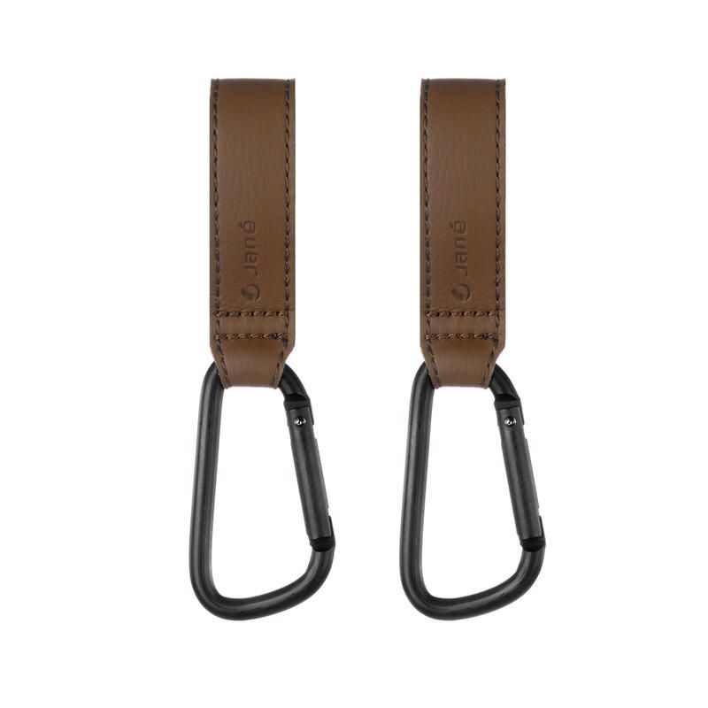Mini Mousquetons Simili X2 Brown Leather - jane