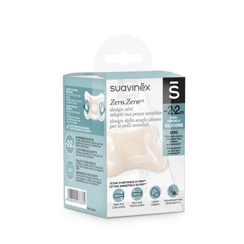 Sucette Symetrique Silicone Zero Zero 2m - suavinex