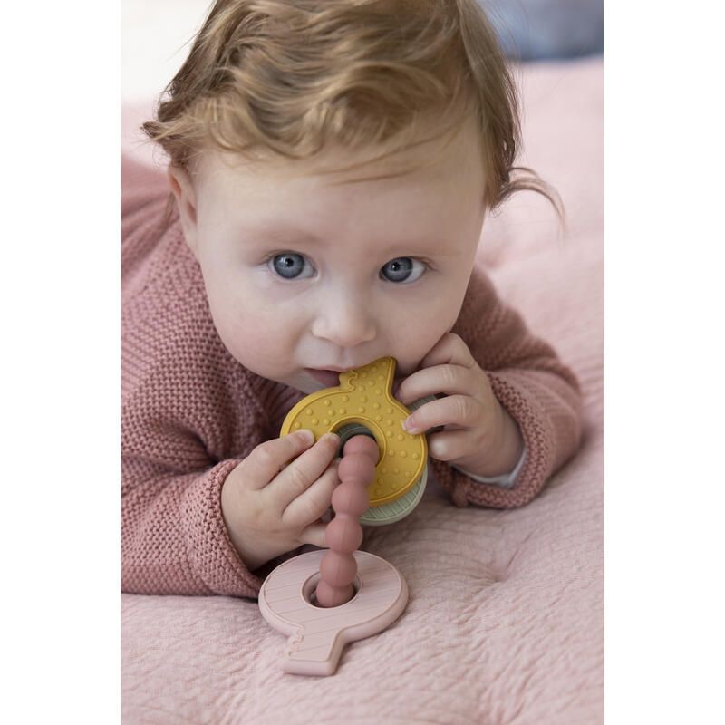 Jouet Dentition Clefs 4m+ Rose - little dutch