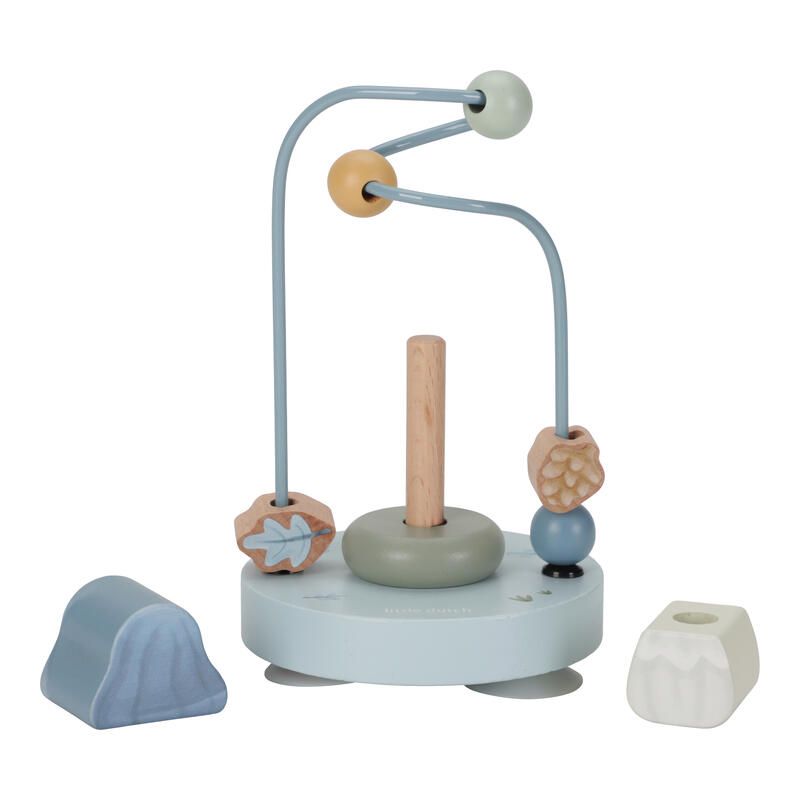 Petit Boulier Spirale Champignon Bois Fsc Forest Friends Bleu Multicolore - little dutch