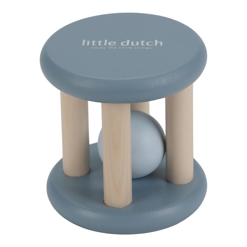 Hochet Roulant Bois Fsc Forest Friends Bleu Muticolore Bois - little dutch