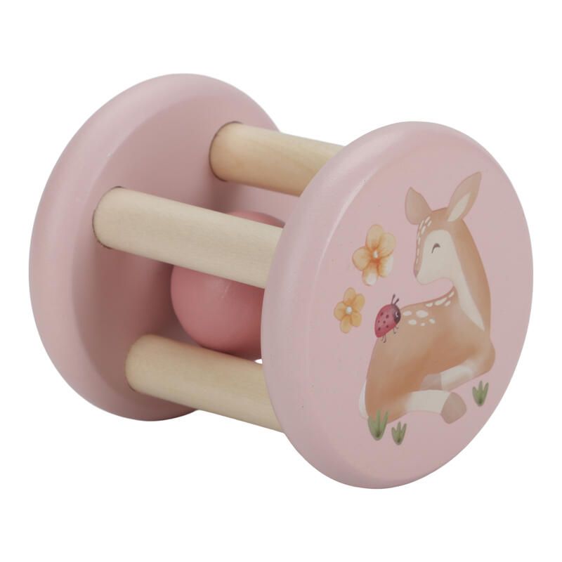 Hochet Roulant En Bois Fsc Fairy Garden Rose Muticolore Bois - little dutch