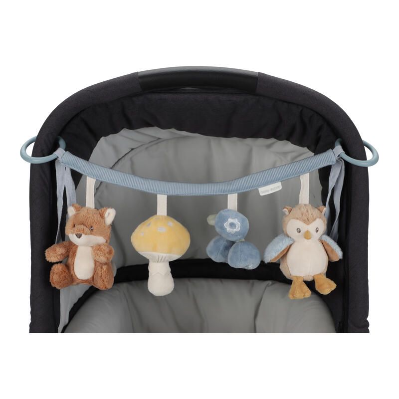 Chaine Activites Pour Poussette Forest Friends Bleu Marron Jaune Beige Multic - little dutch