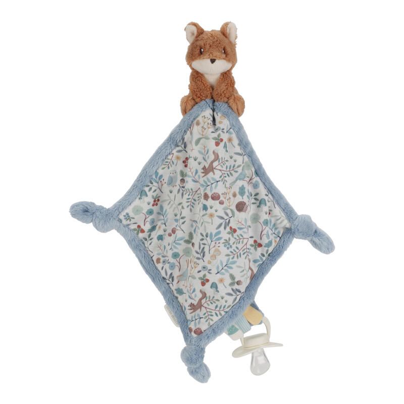 Doudou Carre Renard Forest Friends Bleu Marron Multicolore - little dutch