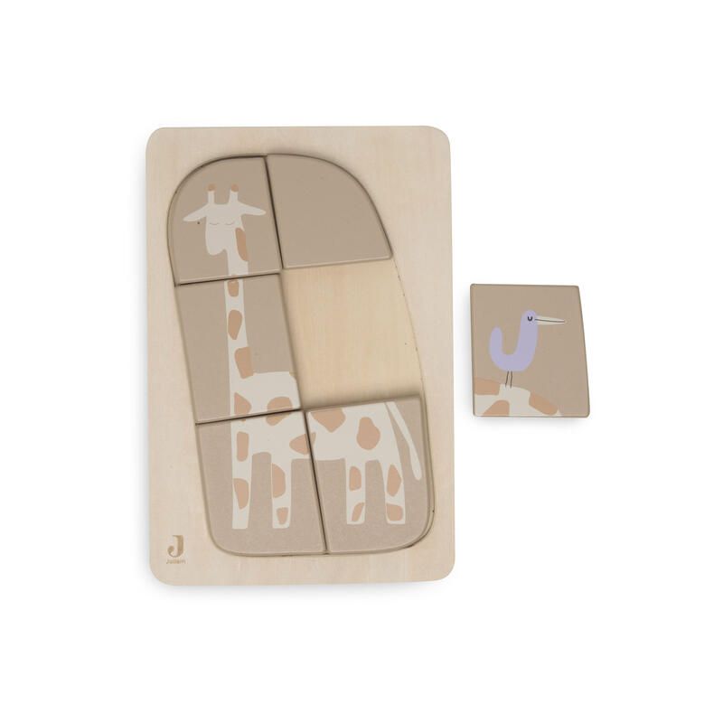 Puzzle En Bois Jungle Jambo Giraffe Nougat - jollein