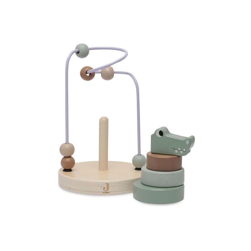 Tour Dempilage En Bois A Spirale Jungle Jambo Croco Sea Green - jollein