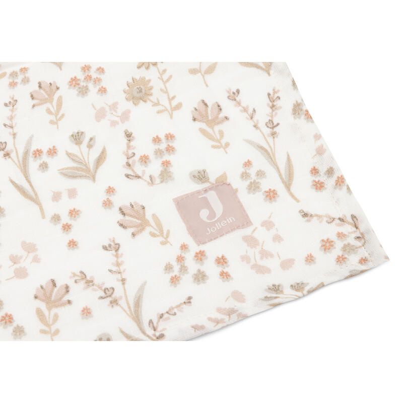 Lange Gaze De Coton Large X2 Bloomy 115x115cm Multicolor - jollein