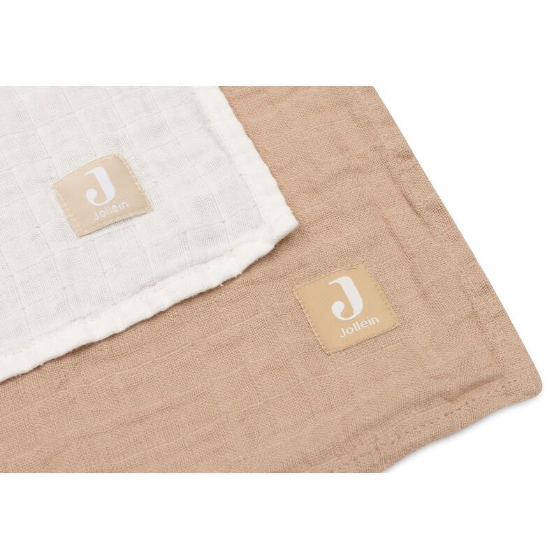 Lange Gaze De Coton Large X2 Basics 115x115cm Biscuit Ivory - jollein