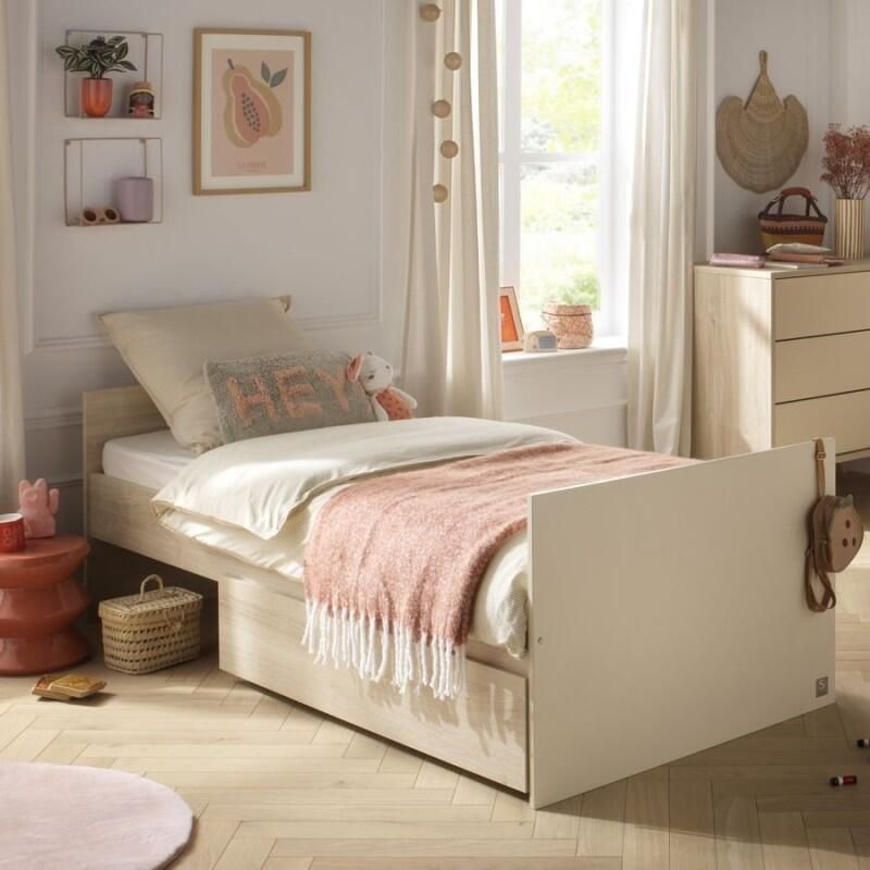 Chambre Duo Mélinée Lit bébé évolutif 60x120cm/90-190cm + Commode - sauthon