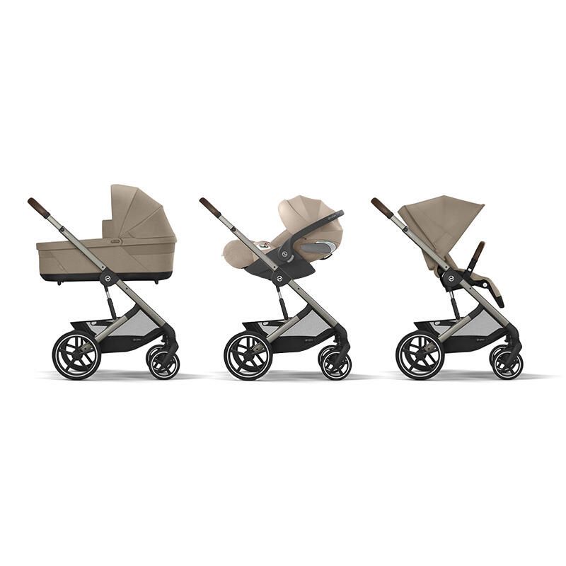 Poussette Trio Balios S Lux + Siège auto Cloud T Plus + Nacelle Cot S Lux Almond Beige - cybex