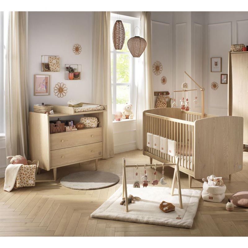 Chambre Duo My Love Lit bébé évolutif 70x140cm + Commode 1 niche 2 tiroirs - sauthon
