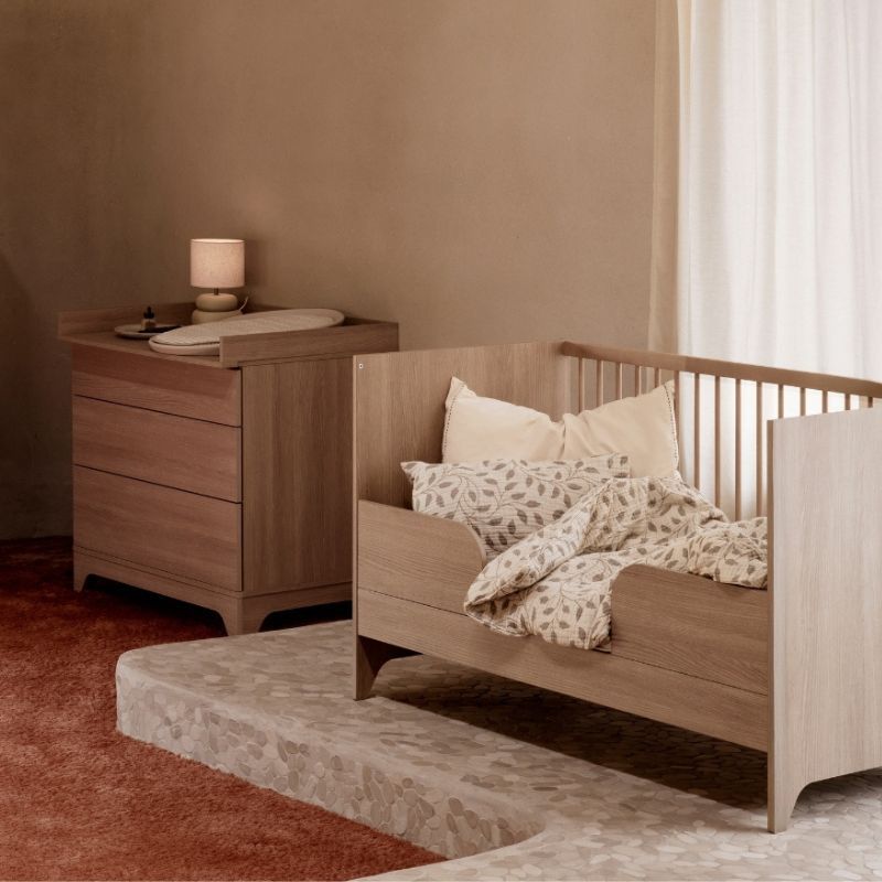 Chambre Duo Tsugi Honey Ash Lit bébé évolutif 70x140cm + Commode - quax
