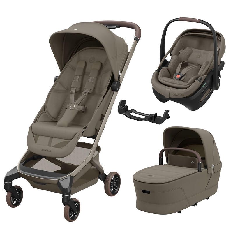 Poussette Trio Fame Cabin + Siège auto Coral Slide Pro + Nacelle Cabin Cot Oak Truffle - maxi cosi