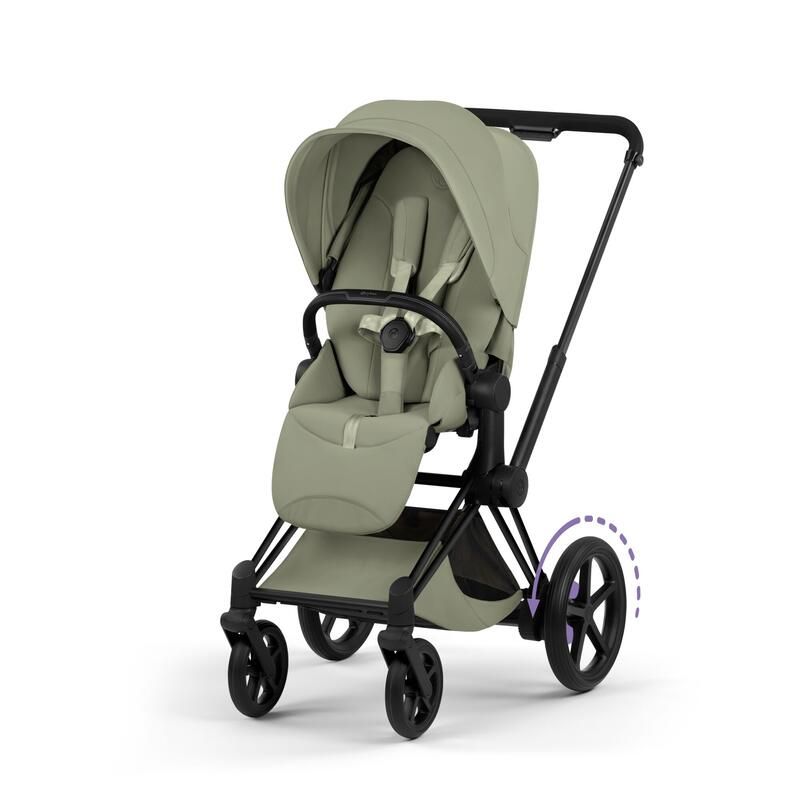 Poussette e-Priam 3 Style Matt Black Sage Green - cybex