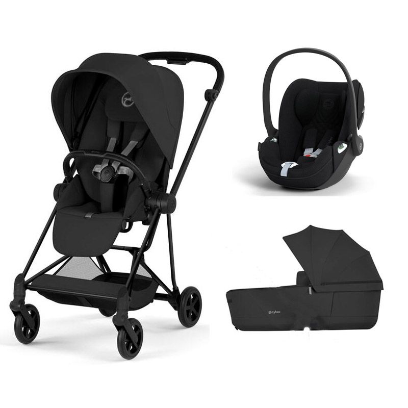 Poussette Trio Mios 4 Comfort + Siège auto Cloud T Plus + Nacelle pliable Matt Black Sepia Black - cybex
