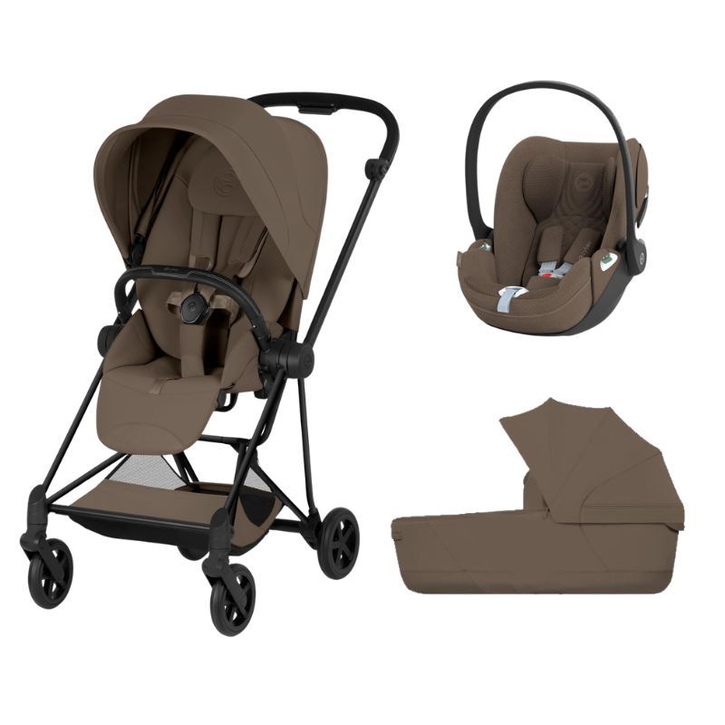 Poussette Trio Mios 4 Comfort + Siège auto Cloud T Plus + Nacelle pliable Matt Black Coconut Brown - cybex