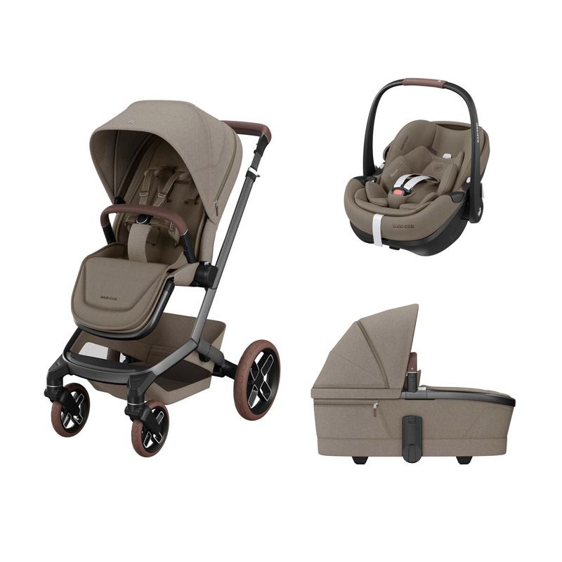 Poussette Trio Fame + Pebble 360 Pro2 + Nacelle Twillic Truffle - maxi cosi