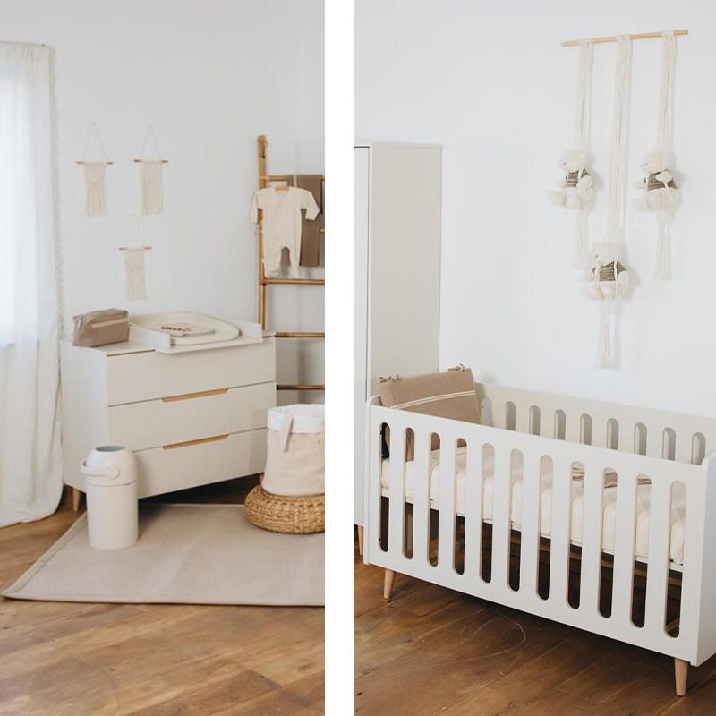 Chambre Duo Nomad Lit bébé évolutif 60x120cm + Commode à langer - pericles