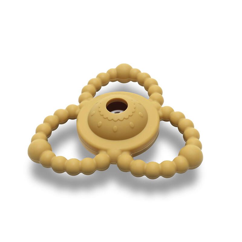 Hochet De Dentition En Silicone Jaune - lorelli