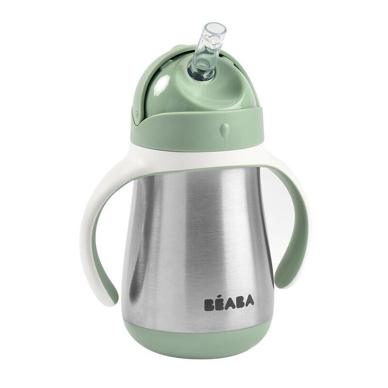Tasse Paille Inox 250ml Vert Sauge - beaba