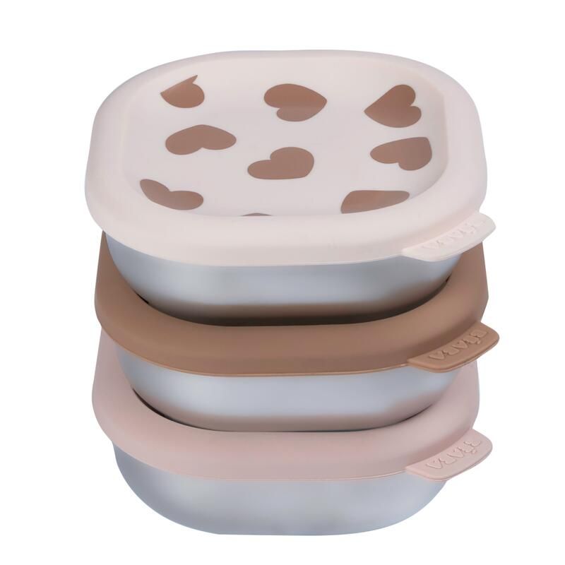 Lot de 3 boites repas inox multi-usage micro-ondables BigLove - beaba