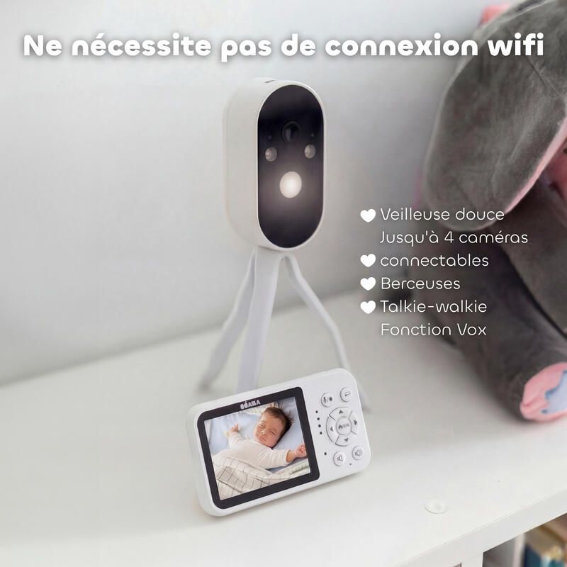 Ecoute bébé vidéo Zen Travel + Tripod Blanc - beaba