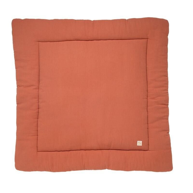 Tapis d'éveil 100x100cm Les Unis Terracotta - sauthon baby deco