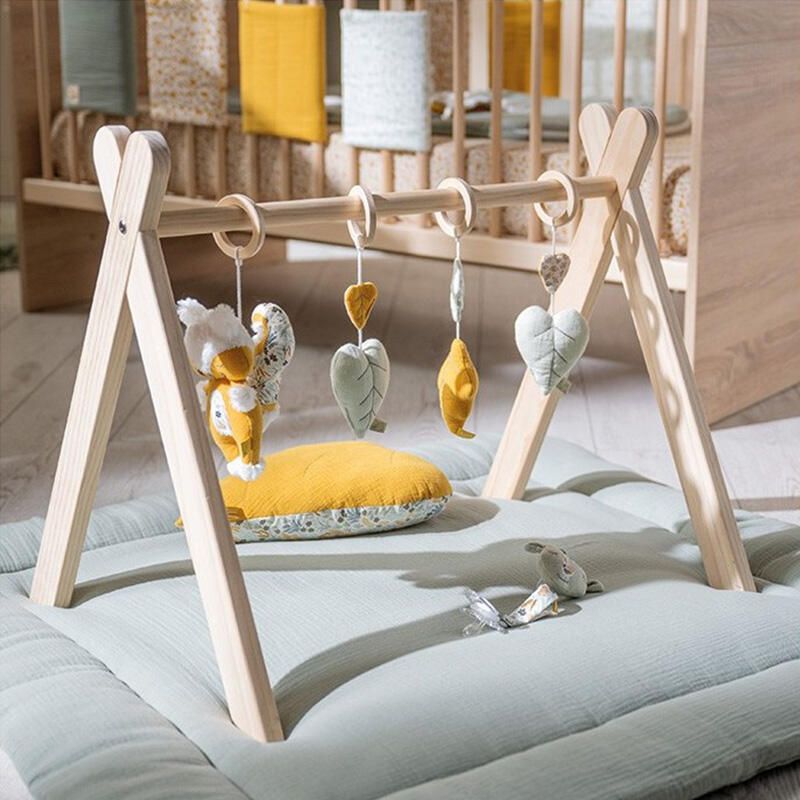 Tapis d'éveil 100x100cm Les Unis Sauge - sauthon baby deco