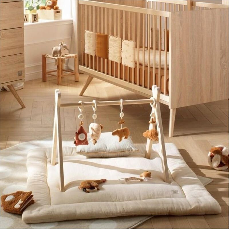 Tapis d'éveil 100x100cm Les Unis Vanilla - sauthon baby deco