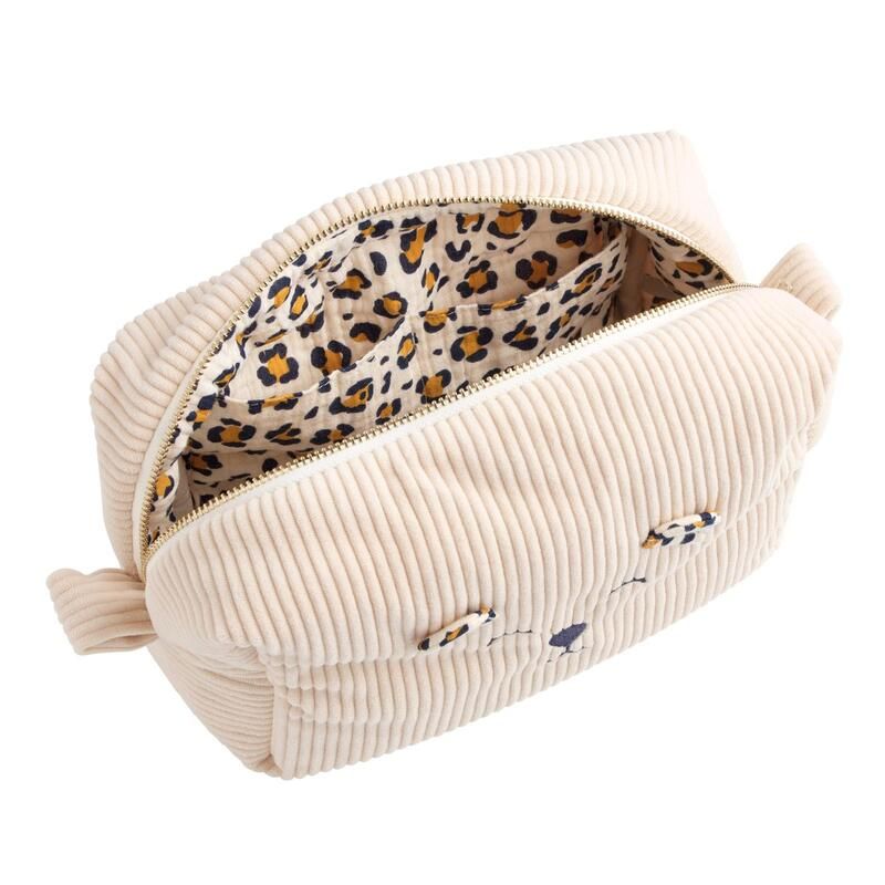 Trousse de toilette velours Léopard - sauthon baby deco
