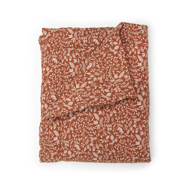 Plaid feuillage La Foret Mawa Marron - moulin roty