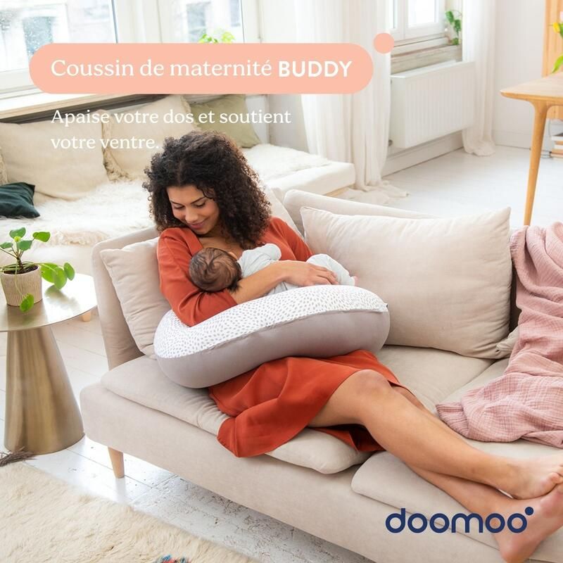 Coussin de maternité Buddy Risotto Taupe - doomoo