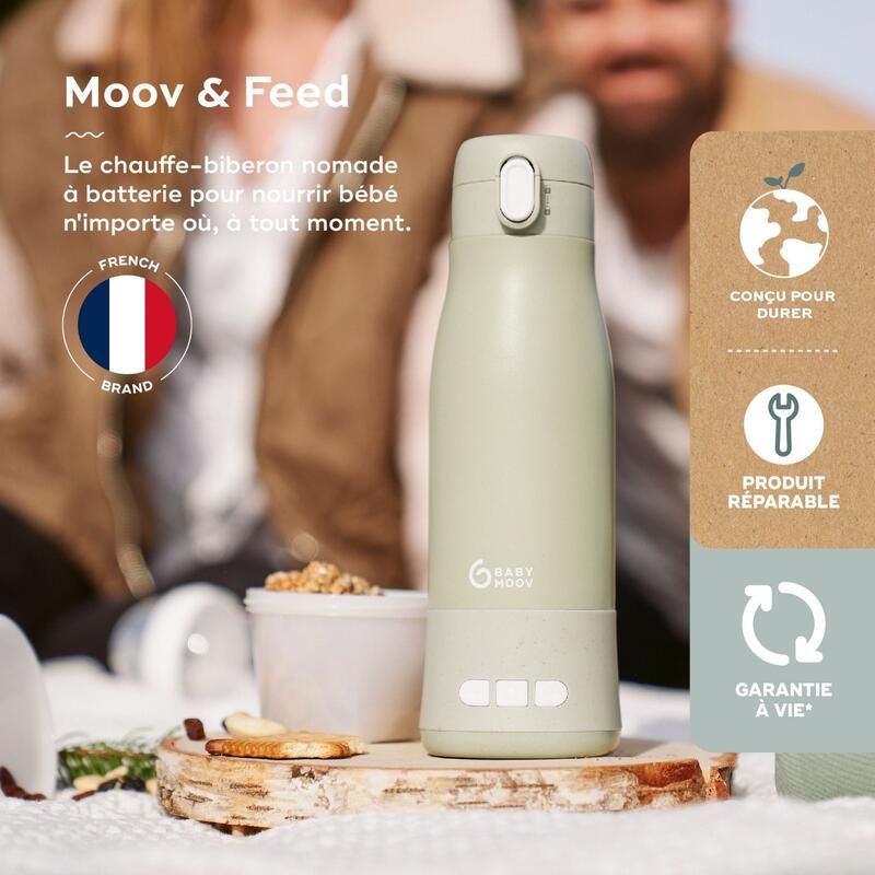 Chauffe biberon nomade Moov & Feed Sage Green - babymoov