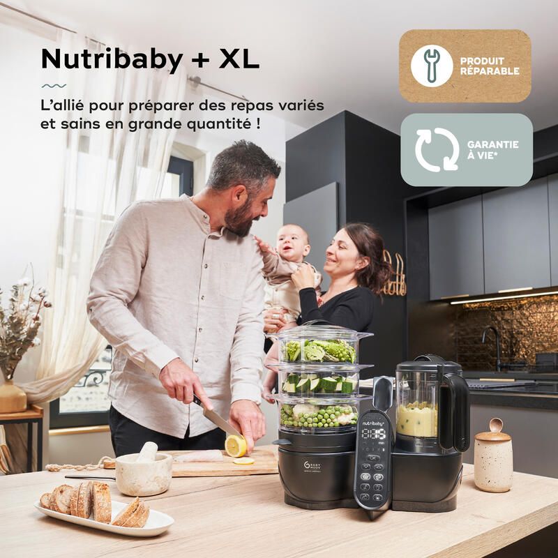 Robot multifonction Nutribaby + XL Mineral Black - babymoov