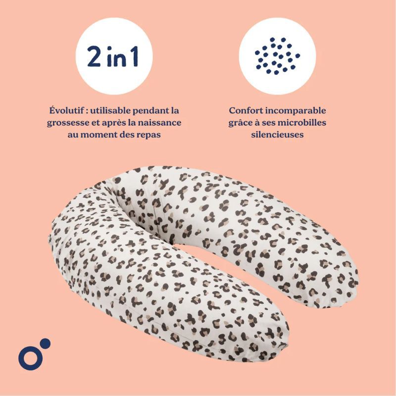 Coussin de grossesse Buddy Léopard Cream - doomoo