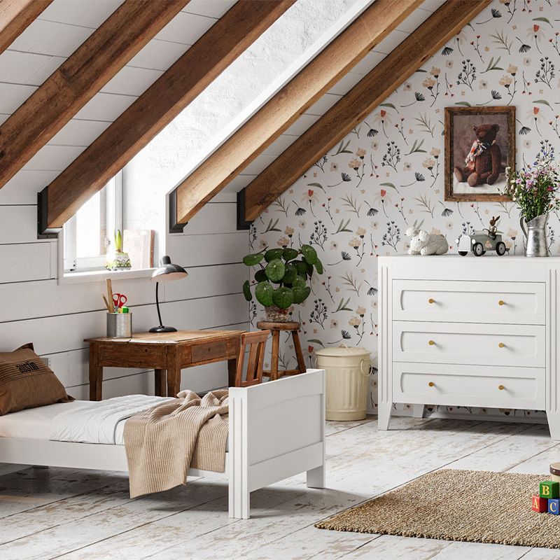 Chambre Duo Milenne Blanche Lit bébé évolutif 70x140cm + Commode - vox