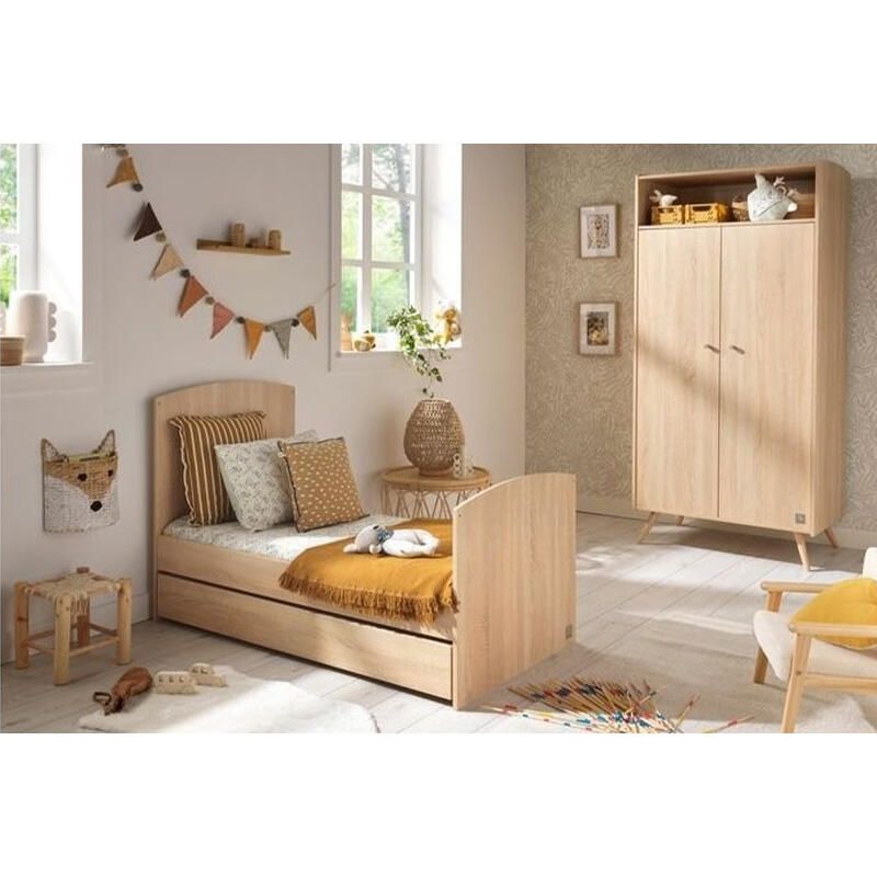 Chambre Trio Access Bois Lit bébé évolutif 70x140cm + Commode + Armoire - sauthon