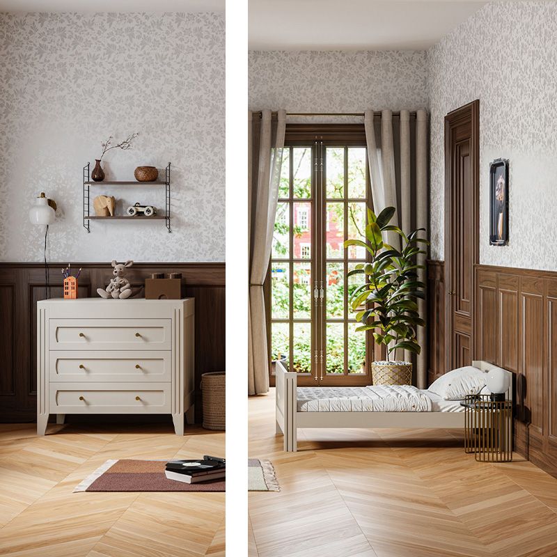 Chambre Duo Milenne Sable Beige Lit bébé évolutif 70x140cm + Commode - vox